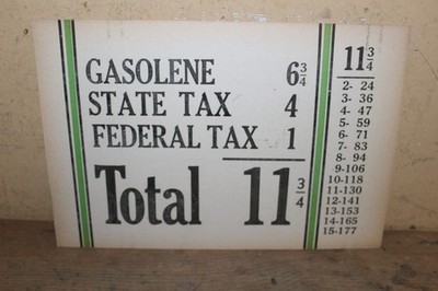 Vintage 1920s Gasoline + Tax Price 2 Side Gas Station Visible Pump Sinclair Sign