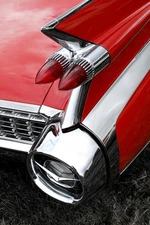1959 Red Cadillac Eldorado Tail Fin and Light Photo Photograph Poster 16x24