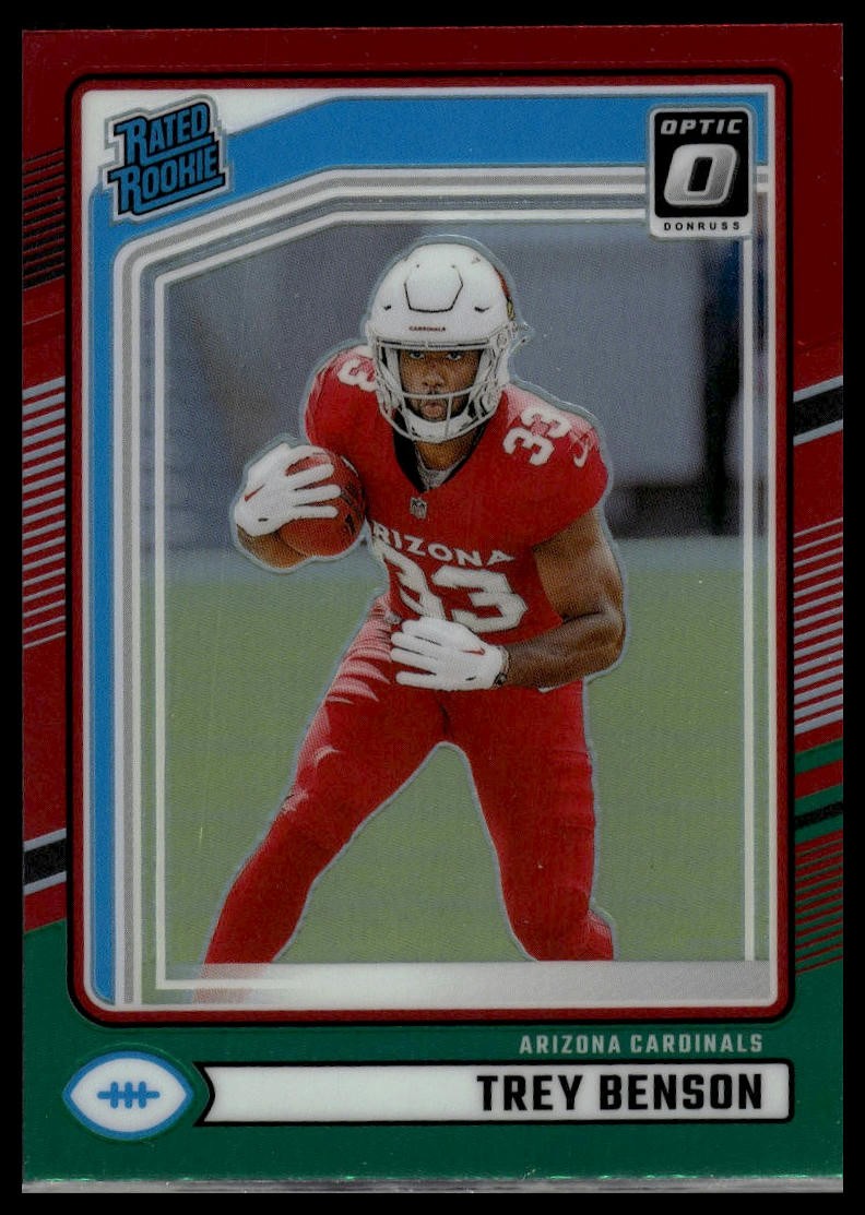 2024 Donruss #326 Trey Benson Optic Rated Rookies Preview Red and Green