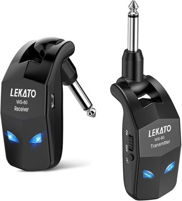 LEKATO Kabelloses Gitarrensystem 2 4 GHz Sender Empfänger 8 Stunden La