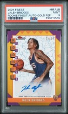 2024-25 TOPPS FINEST AUTO  GOLD REFRACTOR  JALEN BRIDGES (AU, RC) /50 PSA 9