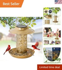 Bronze Solar Hanging Bird Feeder for Various Birds - Perfect Garden Gift Idea