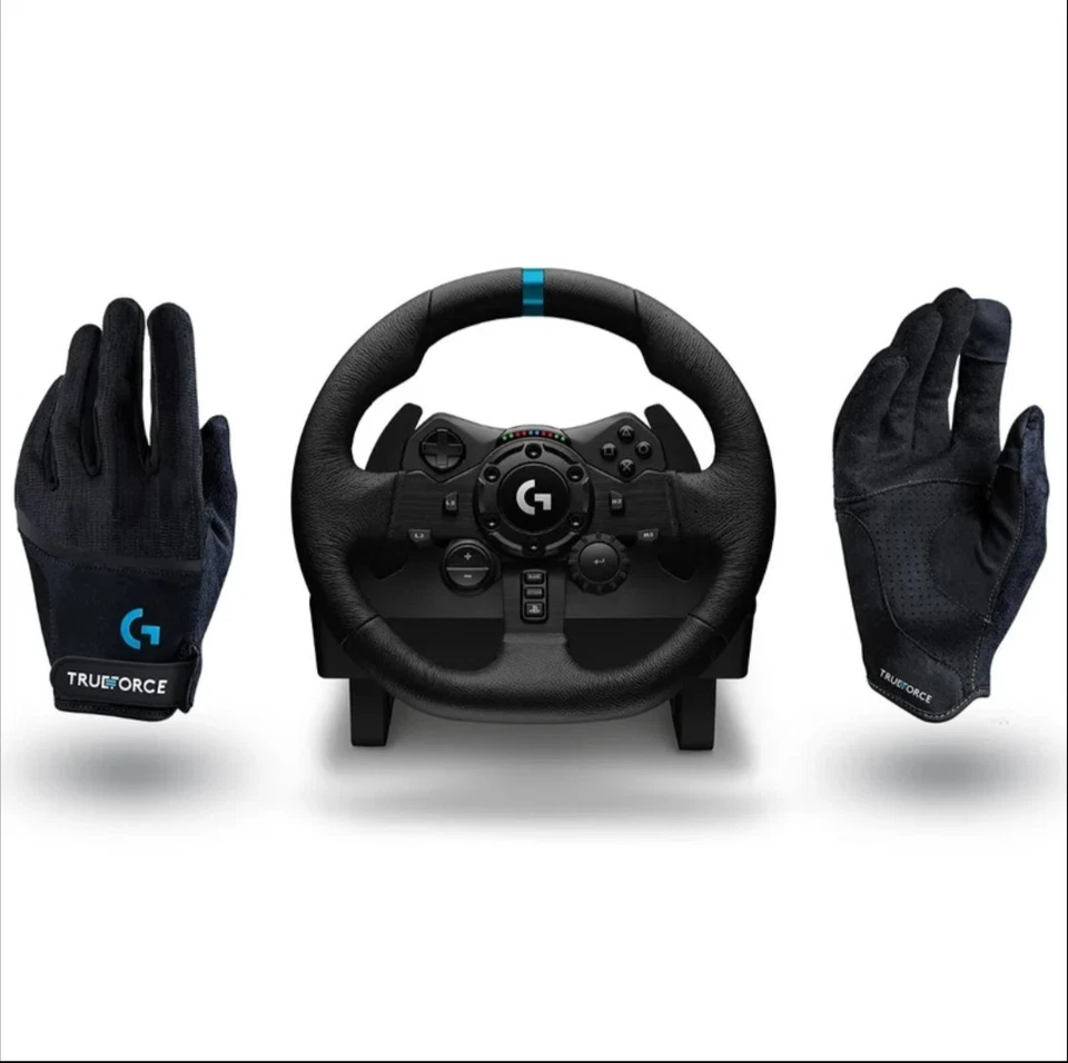 Logitech G923 Volante para PlayStation 5, PC PS4 PS3 Regalo Guantes Racing Loves - Imagen 2 de 4
