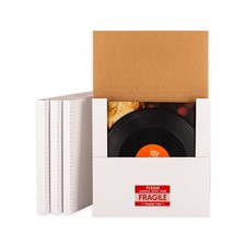 12" LP Mailers 12.8"L x 12.8"W x 1"H Vinyl Record Shipping Boxes, White Corru...
