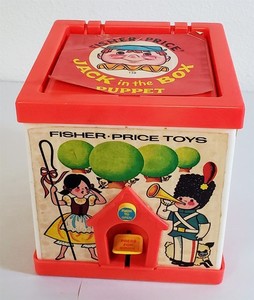 C-135 VINTAGE 1970 WORKING FISHER-PRICE JACK-IN-THE-BOX! 
