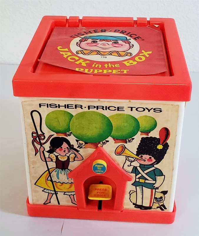 C-135 VINTAGE 1970 WORKING FISHER-PRICE JACK-IN-THE-BOX! 