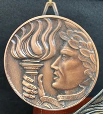 2 1/4” 3D DC Bronze Torch Medal With Ribbon (See All Photos)