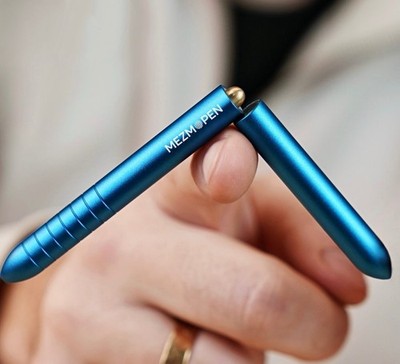 Mezmopen Ocean Blue Anodised Aluminium, Fidget Pen, Genuine