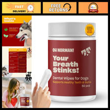 Vet-Approved Dog Dental Wipes - Oral Hygiene Finger Wipes for Fresh Breath - 50
