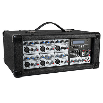 Soundlab Powered Music Mixer Verstärker 120W 6 Kanal mit Effekten
