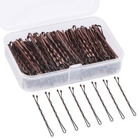 Damen Haarnadeln Braun Rutschfest Metall Bobby Pins Styling Haarklemmen 150 Stk