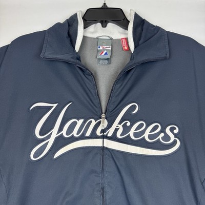 Majestic Blue New York Yankees Mens Jacket MLB Therma Base Full