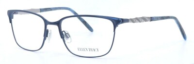 ELLEN TRACY SHIMA Navy Rectangular Womens Full Rim Eyeglasses Frames 51-16-130