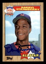 1987 Topps Baseball #601 Darryl Strawberry (All-Star) Autograph (No COA) *e1