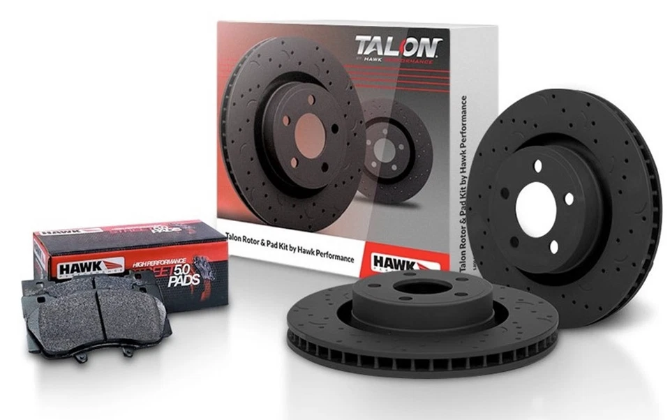 Kit de pastillas de freno Hawk Talon perforadas/ranuradas HPS 5.0 para 06-07 Subaru Impreza Foto 2 de 2