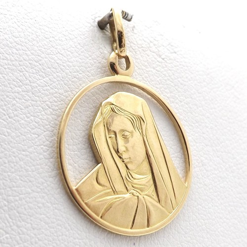 18K Gold 750 Italy Madonna Mother of 