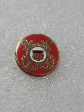 U.S. Coast Guard 1790 Crest DUI Insignia Gold Toned Dual Clutch P14905 Pin