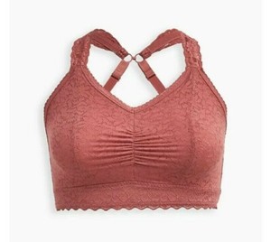 Torrid 4-Way Stretch Racerback Bralette - Lace, Pink, NWT, Size 1X