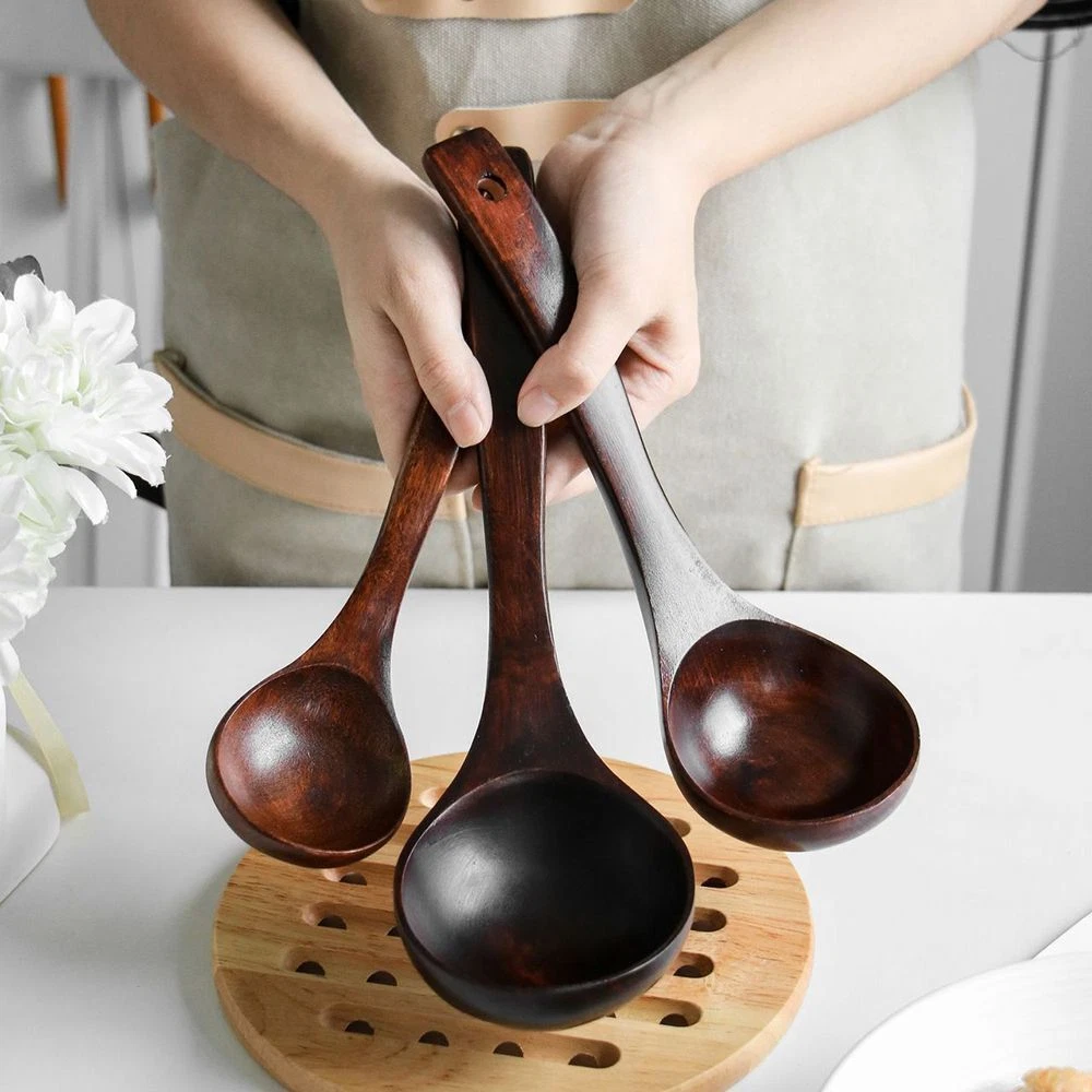 Rice Paddle Wooden Serving Spoon Rice Scoop On - View #5