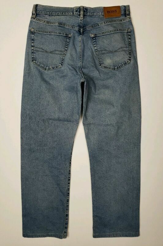 Boss Hugo Boss Custer Mens Jeans 32x28 Light Wash Straight Leg