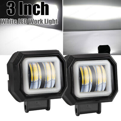 2x 3Inch LED Cube Pods Work Lights Bar Spot Fog Lamps For Jeep Driving  Offroad