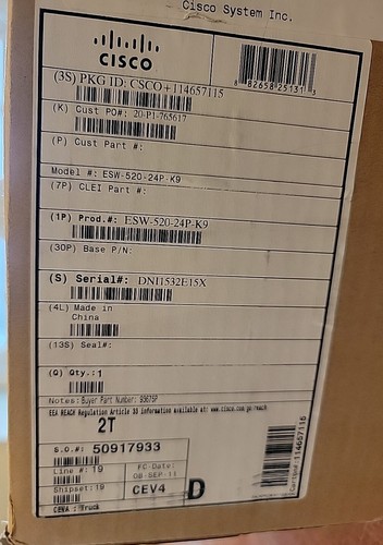 Cisco 540 ESW-540-24P-K9 Gigabit PoE Netzwerk Switch BRANDNEU!! - Bild 3 von 3
