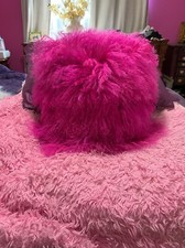 100% Real Mongolian Tibetan Lamb Fur Pillow Cushion Wool Fur Pillowcase 2 Color