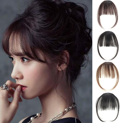 Dünn Luft Neat Fein Ponyfrisur Haar Clip IN Pony Vorne Haarteil Fashion Damen K