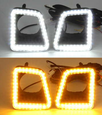 Pair LED DRL Daytime Running Driving Light w/Turn For Tundra 2014-2021