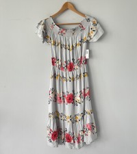 Old Navy Floral Smock Off Shoulder Festival Farmhouse Dress Women's Size XS