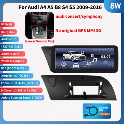 10,25'' 8+128GB Android14 Autoradio CarPlay DSP Für Audi A4/A5 B8 S4 S5 2009-2012