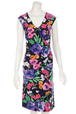 LAUREN RALPH LAUREN dress Wrap Effect Flowers S multicolor