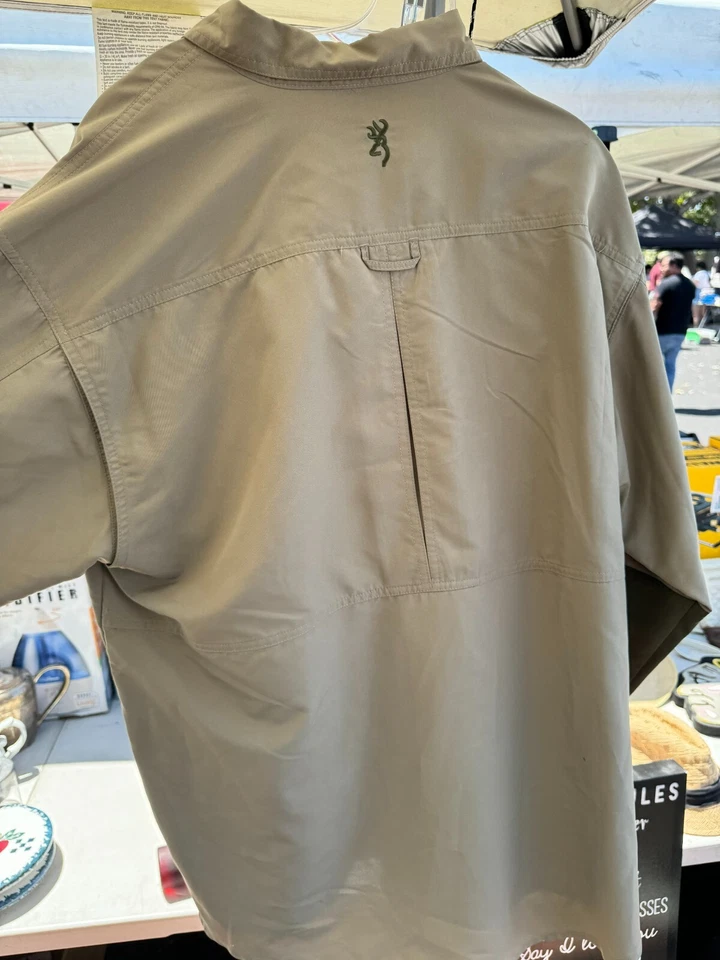 Browning Mountain Hunting Shooting Long Sleeve Shirt Khaki Men's Large - Image 3 of 3