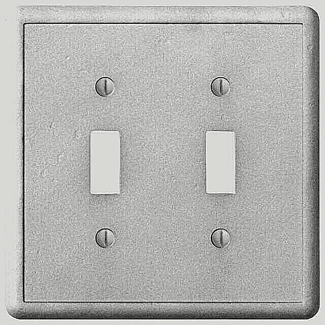 Hampton Bay 2-Gang 2 Toggle LIGHT SWITCH Wall Plate gray TRAVERTINE STONE 
