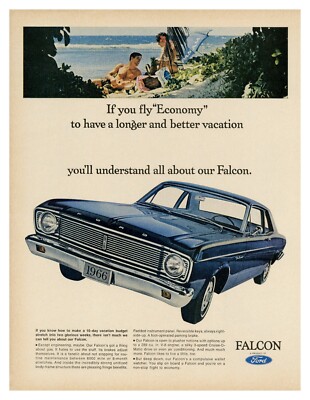1966 Ford Falcon ad blue | 24x36 inch POSTER | vintage classic car