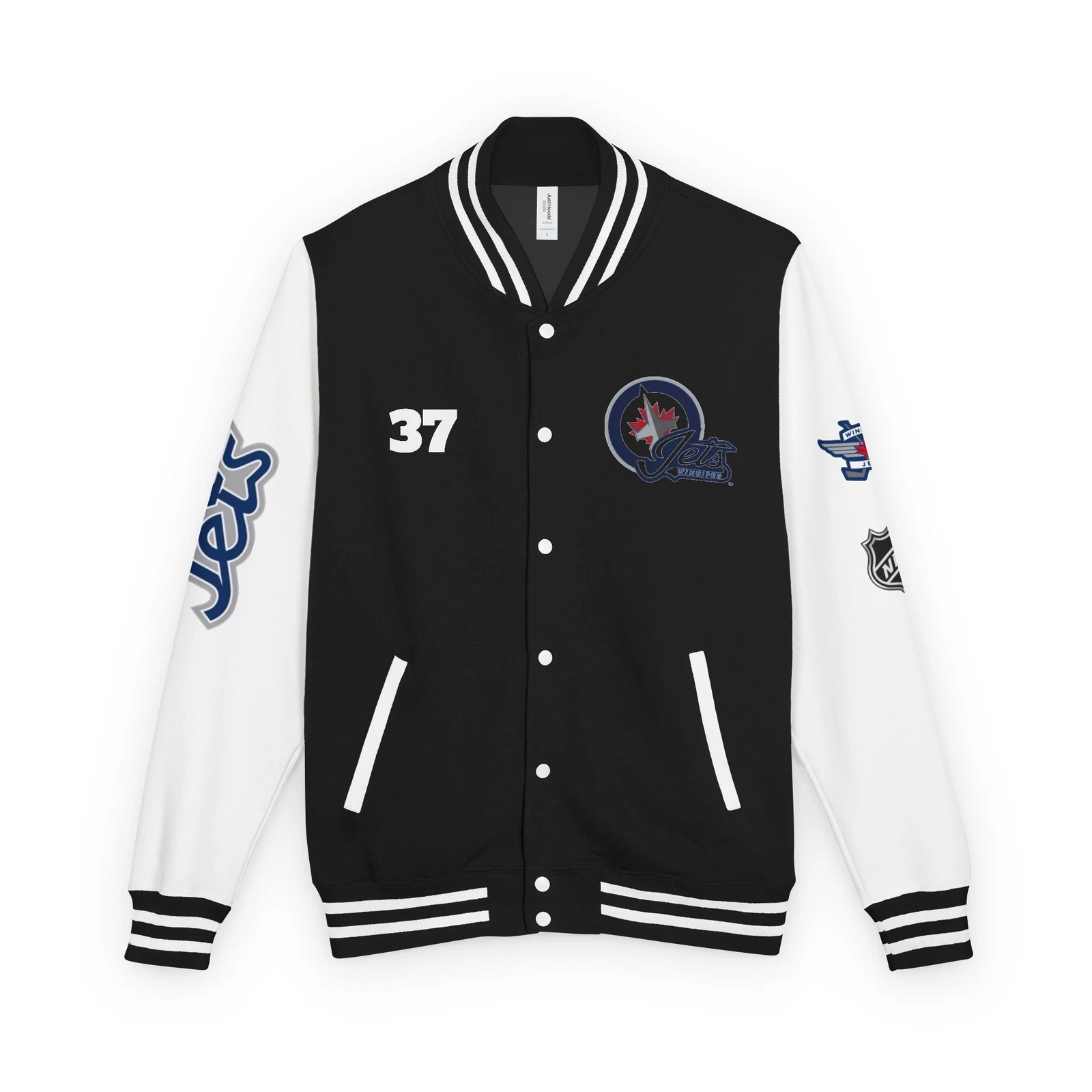 Winnipeg Jets Letterman Jacket, Sports Fan Gear, College, Hockey Apparel, Custom