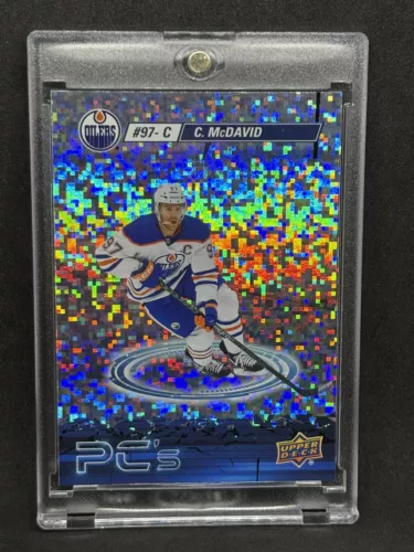 Connor McDavid RARE SPARKLE REFRACTOR INVESTMENT CARD SSP UPPER DECK OILERS MINT