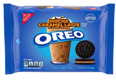 NEW Nabisco Oreo Mocha Caramel Latte Flavored Sandwich Cookies Post