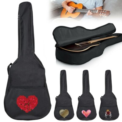 Schwarze Gitarrentasche 31-41 Zoll gepolstert Akustikgitarre Instrumententaschen Koffer in UK