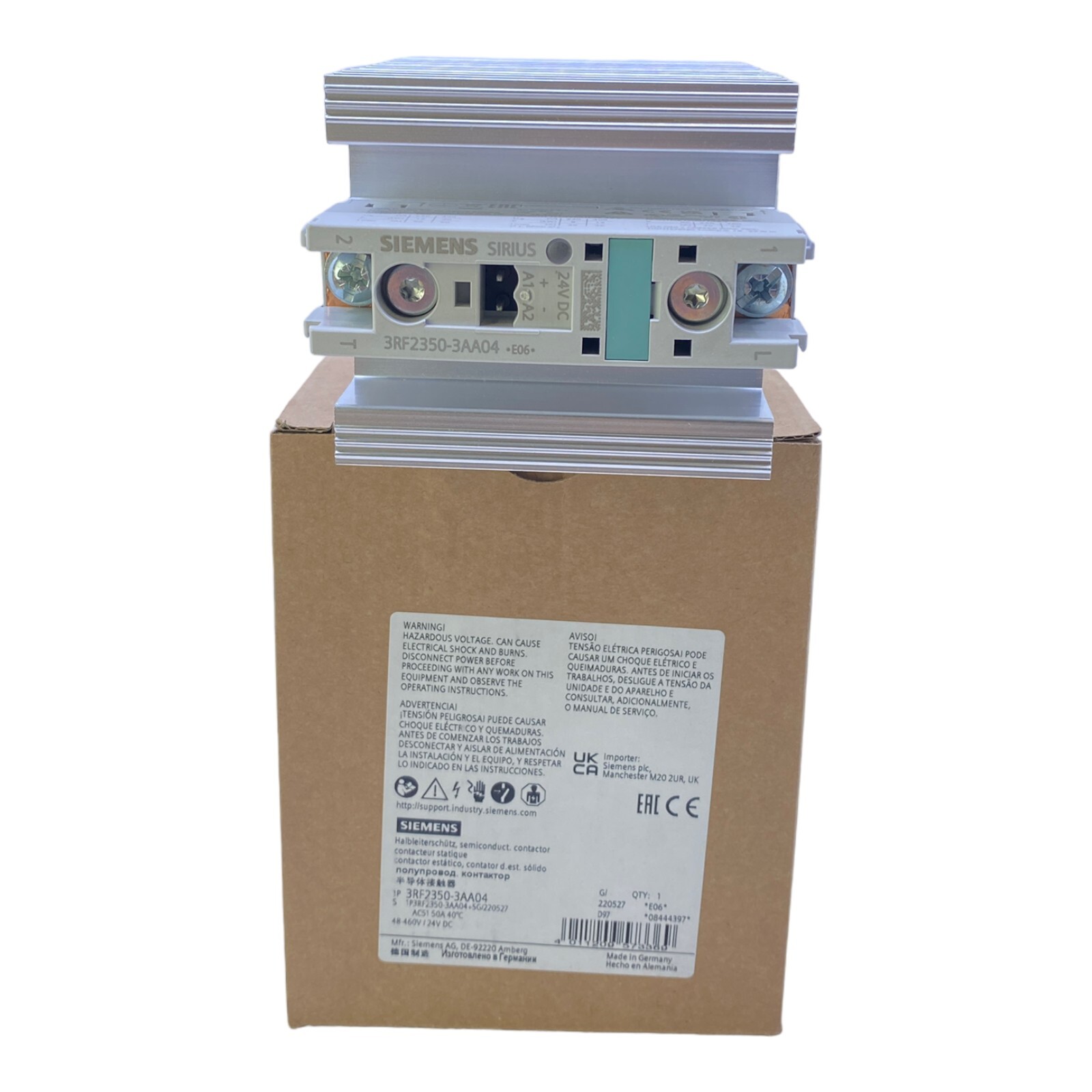 Siemens 3RF2350-3AA04 Semiconductor Contactor 1-Pole 15-24V DC 50A 48-460V