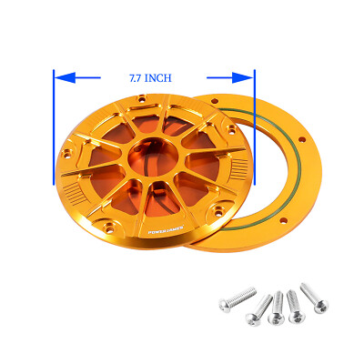7.7'' Gold Touring Derby Clutch Cover for Harley 16+ Road Street Glide FLHT FLHR 