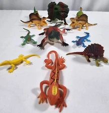 Mixed Lot Of 11 Realistic Lizards Iguana Reptiles Rubber Plastic Figures