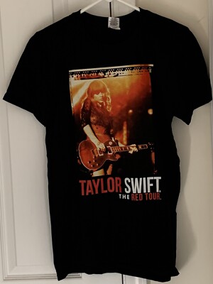 TAYLOR SWIFT - THE RED TOUR NEW SMALL BLACK T-SHIRT FRONT (TS