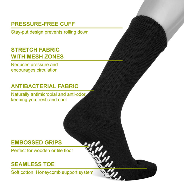 Men's Diabetic CREW circulatory Socks "Slipper Socks & GRIPPER" eBay