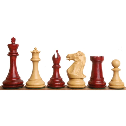 4" Sleek Staunton Luxury Chess Pieces Only Set - Triple Weighted Bud Rosewood