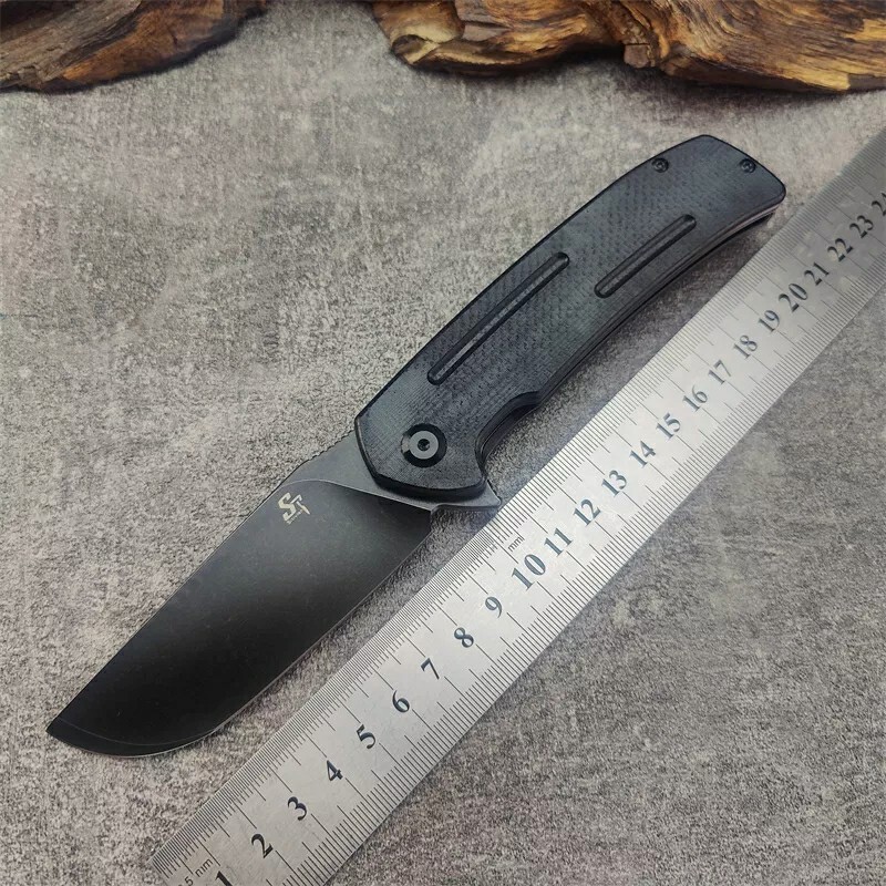 Sitivien ST133 D2 Folding Knife, skinning hunting knife, Ball Bearing Pivot