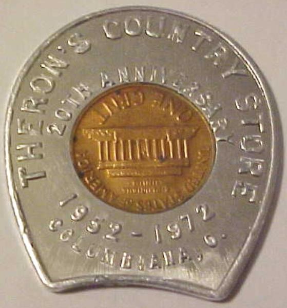 1972-D Good Luck Encased Cent Theron's Country Store Columbiana, Ohio