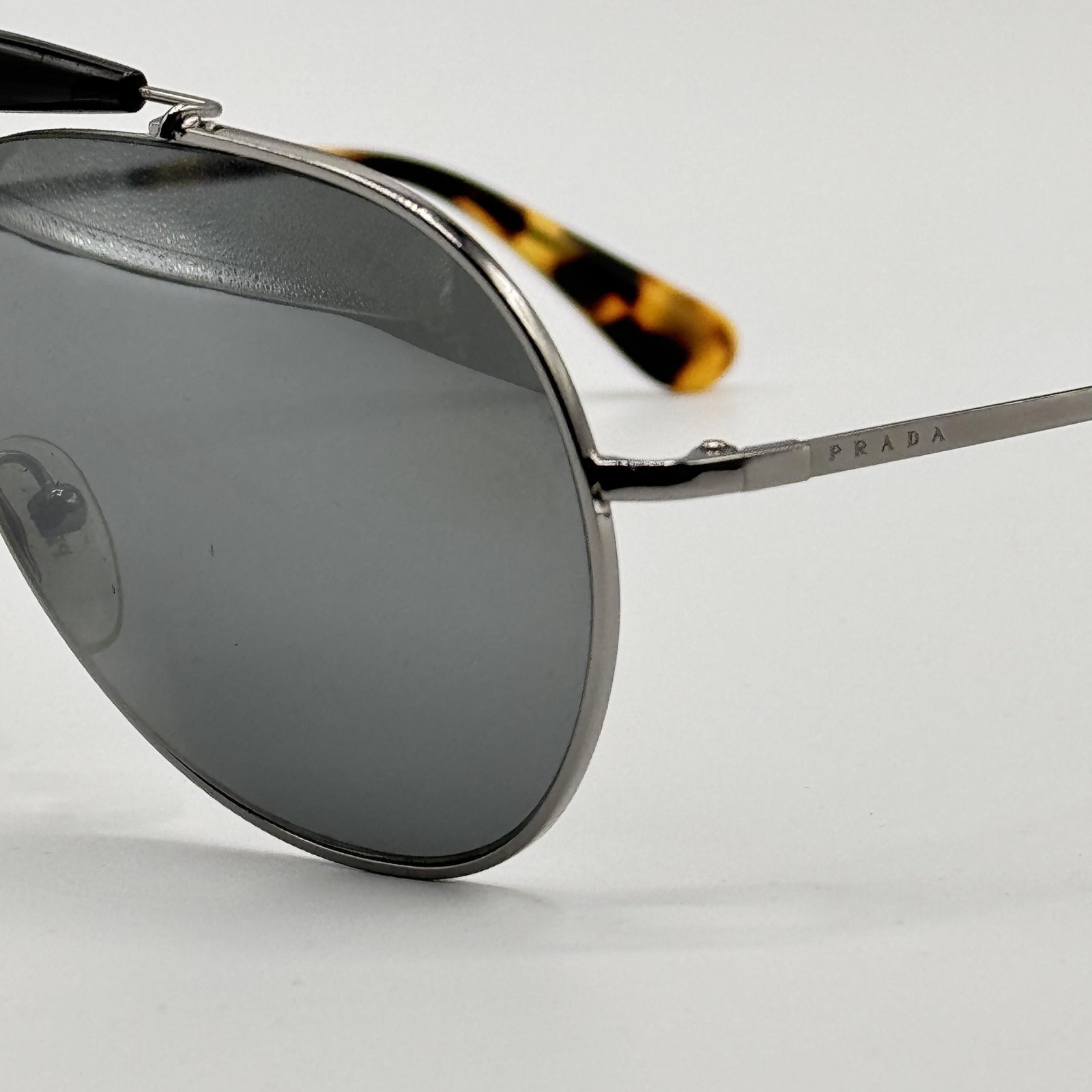Prada SPR 56S 5AV 7W1 Sunglass Gunmetal Aviator Frame Gray Lens 59-13-140 thumbnail 8