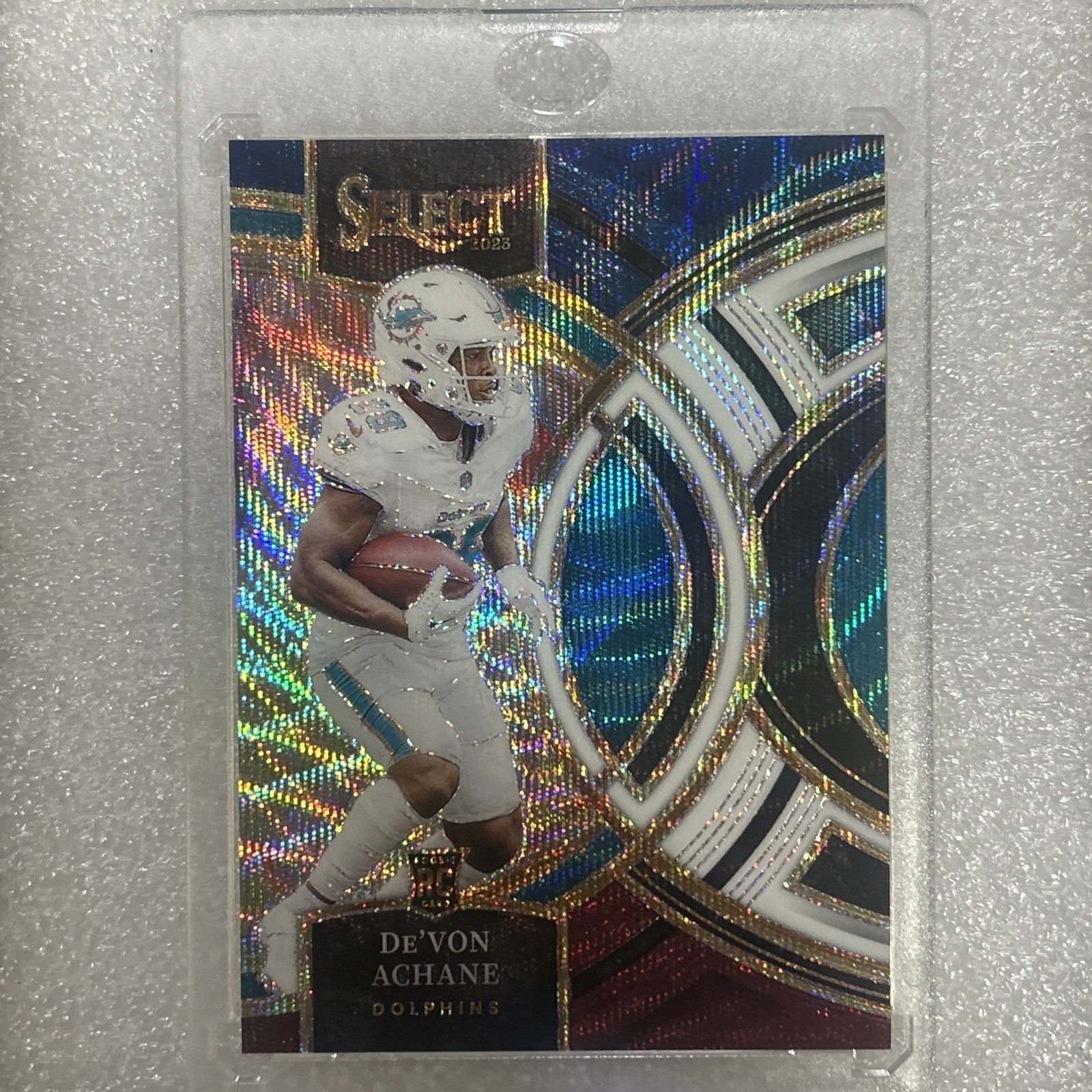 2023 Panini Select - Premier Level De'Von Achane #176 Tri-Color Prizm /225 (RC)