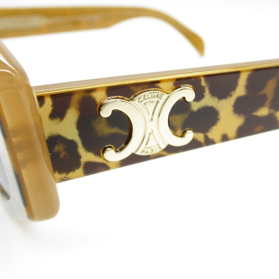 CELINE 太阳镜 眼镜 40238U47A 醋酸纤维 棕色 豹纹 深灰色 全新 女式 — 第 4/4 张图片